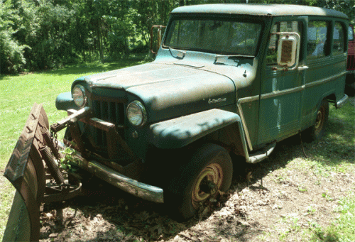 This is a 1961 Willys jeep station wagon 4 wheel drive with a 6 cylinder 